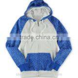 Custom Mens Long Sleeve Heather Contrast Two Color Sports Hoodies /sweatshirts HS00158 thumbnail-2