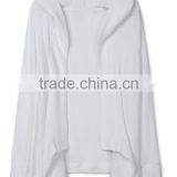 2017 New Arrivals Woman Plain White Hooded Cardigan Sweaters With Best Price thumbnail-2