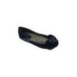 Comfortable, durable PU Upper black pointed toe flats, pointy flat shoes for ladies