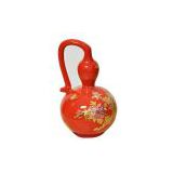 Chinese Red Ceramic Bottle Gourd Vase