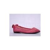Summer Ladies Flat Pumps Shoes , 36 Size Red Glitter PU Upper