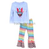 Wholesale kid's boutique outfit baby girls long sleeve clothes thanksgiving cotton clothing set