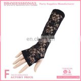 Long Embroidered Fingerless Lace Wedding Gloves