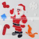 OEM Removable Easily Peel off Jelly Gel Gem Glass Fridge Walmart Supply 3D Santa Claus Christmas Window Sticker