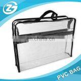 Waterproof Traspaent Logo Printed Polyester PVC Black Cosmetic Bag thumbnail-3