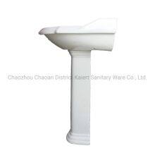 Bathroom Sanitary Ware Ceramic One Piece Pedestal Basin thumbnail-4
