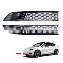 custom car accessories Black Front Grill Inserts Trim Honeycomb Mesh Grill Ring Cover Kit For Tesla Model Y
