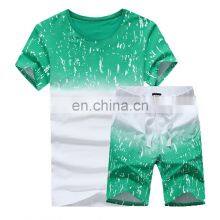Customized Printing Summer Camouflage, Gradient Breathable Men Two Piece Clothing T Shirt Short Sets/
