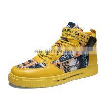 Factory Outlet Christmas New Men's Korean Fashion Trend Youth Casual High Top Canvas Customized Casual Shoes