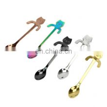 New Design Colorful Lovely Cat Coffee Scoop Dessert Coffee Spoon