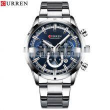 CURREN 8355 Newest Black Stainless Steel Quartz Wrist Watch For Men 24 Hours Display Watches Wholesale thumbnail-2