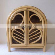 High Quality Wicker Cabinet for Doll, Rattan Daisy Dolls Wardrobe Doll Furniture Rattan Swan Dresser Mini Boho Manufacturer