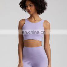 High Neck Hollow Out High Quality Breathable Yoga Tops Gym Backless Crop Sports Bras Nylon Spandex thumbnail-4