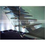 N119 Creater House Wood Glass Stairs, Manufacturer Customied Glass Staircase, Hot Sale Straight Floating Glass Wood Stairs Quality Choice thumbnail-5