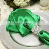 Hot Sale, Polyester Satin Napkin With Ring for Wedding, Kelly Green Color thumbnail-1