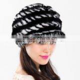 2015 New Korean Style Mink Fur Beretluxury Knitted Visor Cap thumbnail-1
