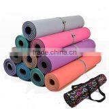 TPE Latex-free High Density Exercise Yoga Mat With Carrying Strap thumbnail-1
