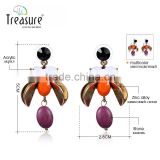 Fashion jewelry hot selling wholesale acrylic alloy pendant unique stone dangling earring