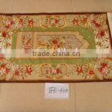 Green Artificial Silk 100% Polyester Flower Muslim Prayer Mat thumbnail-1