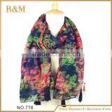 Contrasted Color 100% Poleyster Scarf Charm Women Scarves thumbnail-1