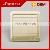 China supplier BIHU golden 2 gang switches wall plates wholesale