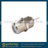 75 Ohm F Type Female Connector Panel Mount Jack With Solder Cup thumbnail-1