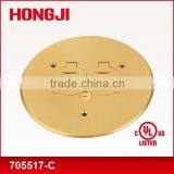 UL Listed Round Box Covers Plate With Dual Flip Lid and Duplex Mount.PLT. Brass Alloy