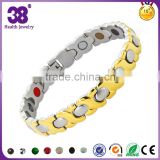 Low price silver gold bracrlet withmagnetic bracelet stainless steel
