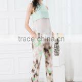NEW ARRIVAL Summer Tank Top 2016 Green and White See Through Shirt for Woman Chiffon Fabric Cheap Price thumbnail-6