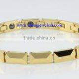 New High Quality Mens Bracelets Gold Link Style With Magnet thumbnail-4