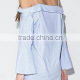 Women's Long Sleeve Loose Fit Off Shoulder Tops thumbnail-2