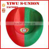 Customized Non Woven Portuguese Flag Cowboy Hat