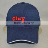 Professional Custom 6 Panel / 100% Polyester/red Embroidery Trademark/dark Blue/baseball Cap