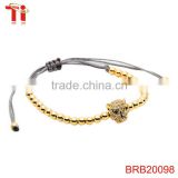 gold plating copper beads marble bead bracelet bead woven bracelet, leopard head bracelet