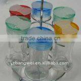 Glass Jar With Rack Used for Spice