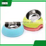 Pet Accessories Love Heart Shaped Eco Anti Slip Stainless Steel Plastic Cat Dog Pet Feeder Water Food Bowl thumbnail-3
