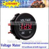 Round Panel Digital Only Voltmeter for Car Marine Moto thumbnail-1