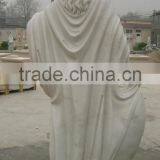 Hand Carved Life-size White Marble Knight Statue thumbnail-5