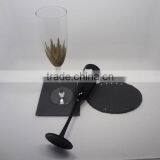 10X10CM Hand Cut Polished Small Black Polished Granite Coaster thumbnail-5