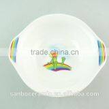 3 Pcs White Porcelain Decal Dinner Set for Kids in Stock thumbnail-2
