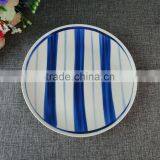 High Quality European Style Blue Stripe And White Ceramic Letter Plate Dinner Set Dinnerware thumbnail-1