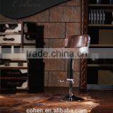 Foshan Wooden Furniture Europe/American Chesterfield Sofa Vintage Top Grain Leather Bar Chair Factory Derect Sale thumbnail-3