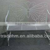 Metal White Butterfly Garden Bench thumbnail-1