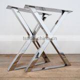 Best Quality Furniture Stainless Steel Polishing Finished X Shape Wood Table Leg thumbnail-1