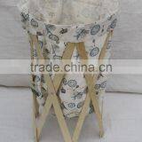 Wooden Foldable Laundry Basket Collapsible Laundry Hamper thumbnail-1