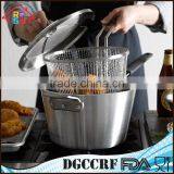 Top and Hot Sell Home Kitchen Nonstick Stainless Steel Deep Fryer Pot Set With Basket and Lid thumbnail-1