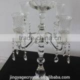 Jingyage Crystal Candelabra Wedding Centerpieces Glass Candelabra Wedding thumbnail-3