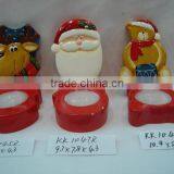 Ceramic Xmas Snowman,christmas Candle Holder,xmas Bear,christmas Ornament thumbnail-1