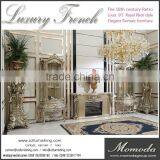 CT31A Neoclassical Rococo Elegant 24k Gold Paiting Dining Room Set Luxury Antique Villa Wood Carved Table Chairs Home Furniture thumbnail-2