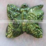 Wholesale 35mm Green Butterfly Carved Natural Coral Pendant thumbnail-1